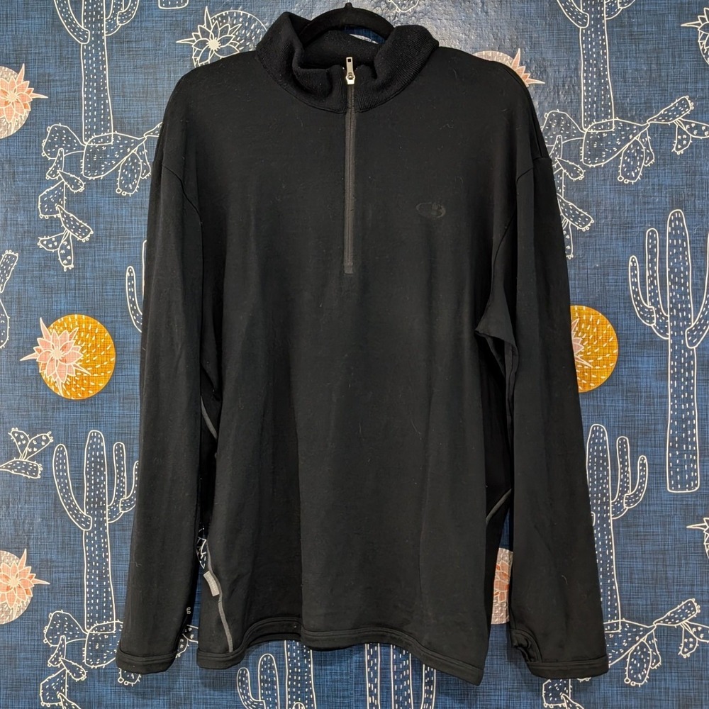Icebreaker Sport 320 Merino Wool Quarter Zip Pullover Sweater Men's Size XL